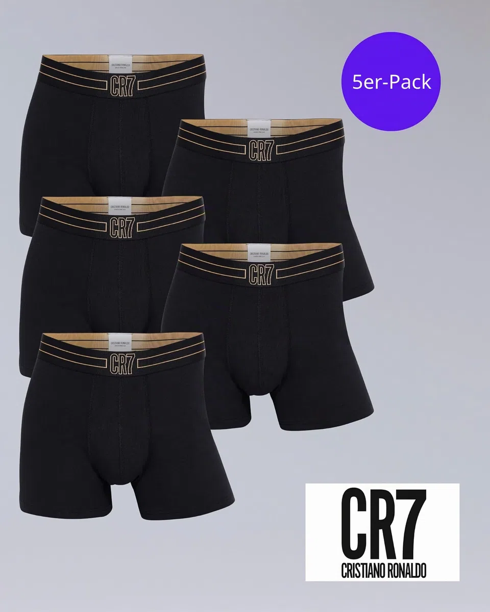 CR7 Boxershorts Herren Baumwolle – Cristiano Ronaldo Premium Herren Unterhosen – Männer Baumwoll Boxershorts Set – Komfort & Style – 5er-Pack