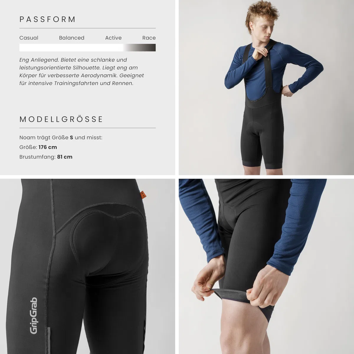 GripGrab AquaRepel Thermo Radsport Bib Shorts - Winter Fahrrad Trägerhose | Wasserabweisende Softshell Rennrad, Gravel & MTB Hose mit Sitzpolster für Herren, Winddichte Membran, 1 Nr. größer wählen