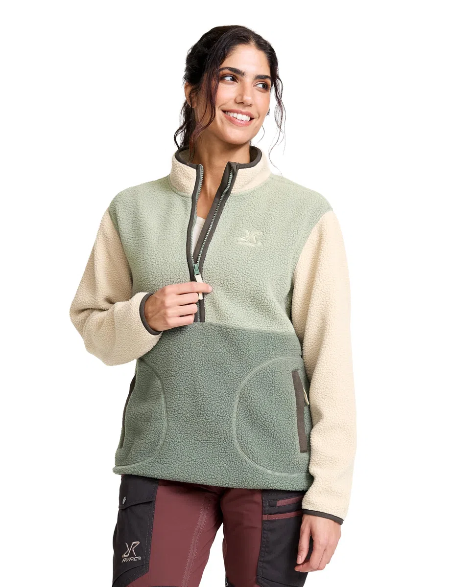 RevolutionRace Canyon Half-Zip Pile Fleece für Damen, Outdoor Teddy Fleecejacken perfekt für Wanderungen und Outdoor-Abenteuer