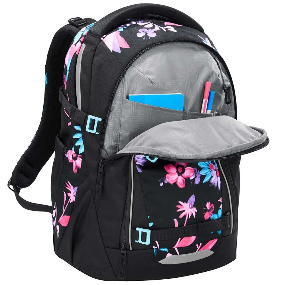 coocazoo MATE Schulranzen-Set 3tlg für Mädchen und Jungen ab der 4. Klasse mit Rucksack. Schlamperetui und Sportbeutel (Floral Artnight V2)