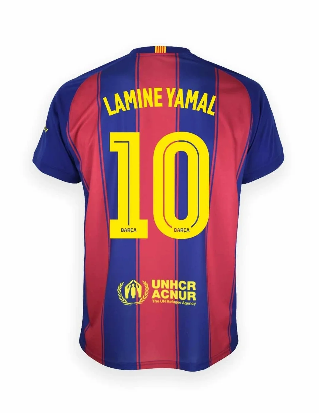 FC Barcelona Kinder-Set Lamine Yamal, 1. Team 25/26, offizielle Nachbildung – Kinder-Set mit Name und Nummer (FR/ES, Alter: 12 Jahre, Regular, Rot und Blau)