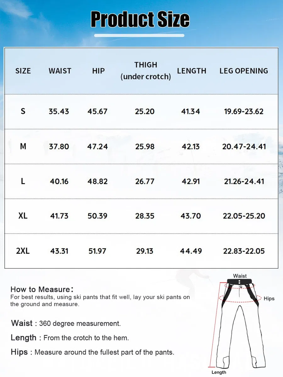 HOUZONIY Herren Skihose Wasserdicht Schneehose Softshellhose Winter Warm Gefüttert Snowboardhose Overall mit VAbnehmbar Träger