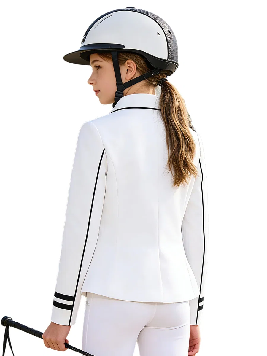 Vxuxlje Reitjacke Mädchen Langarmshirt Reiten Sweatshirt Kinder Jacke Training Sportlich Jogging