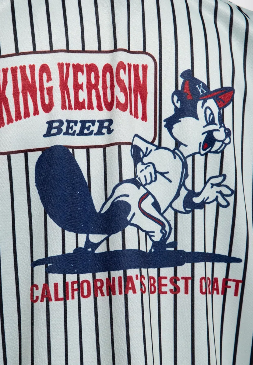 King Kerosin Herren Baseball Shirt Baseballhemd Baseball Trikot Beer Los Angeles Rockabilly 50s California Beer