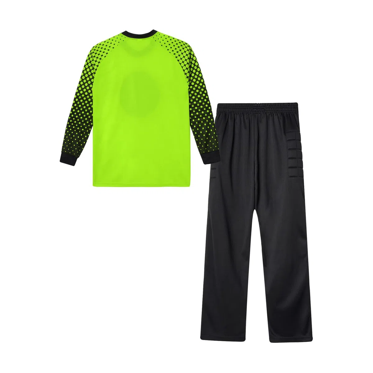 Jungen Fußball Torwart Trikot Set Kinder Sportshirt und Sporthose Gepolstert Langarm Schutz Ausrüstung Anzug