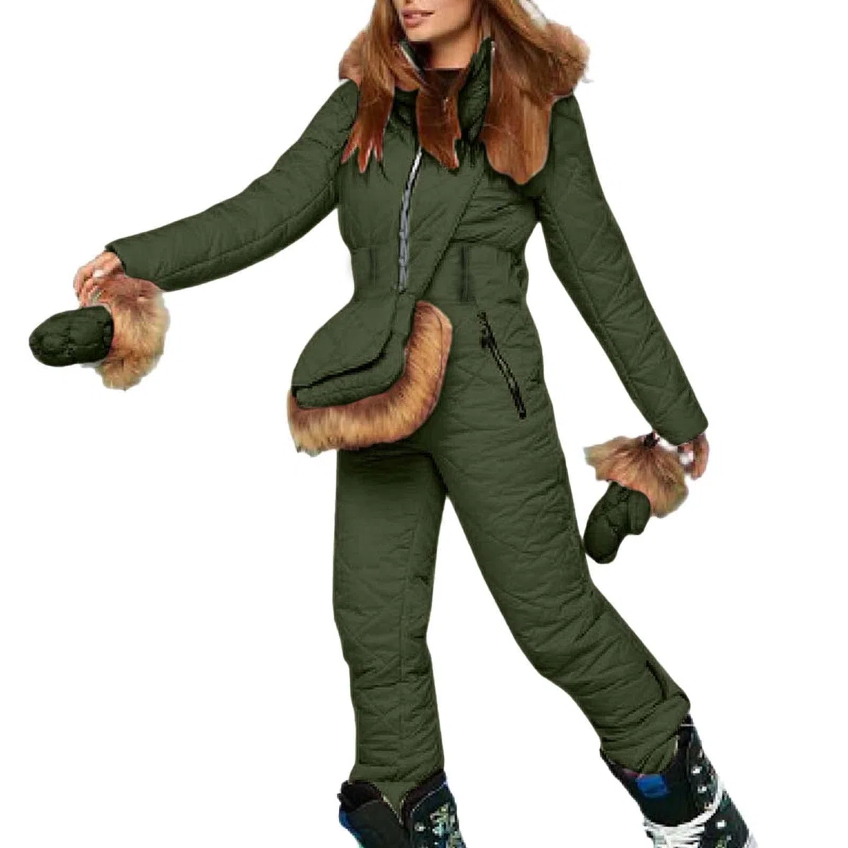 Generisch Damen Schneeanzug, Damen Einteiler Skioverall Wasserdicht Winddicht Winter Warme Einteiliger Skioverall,für Wandern Klettern Snowboarden Outdoor Sport Skisuit Schneeoverall