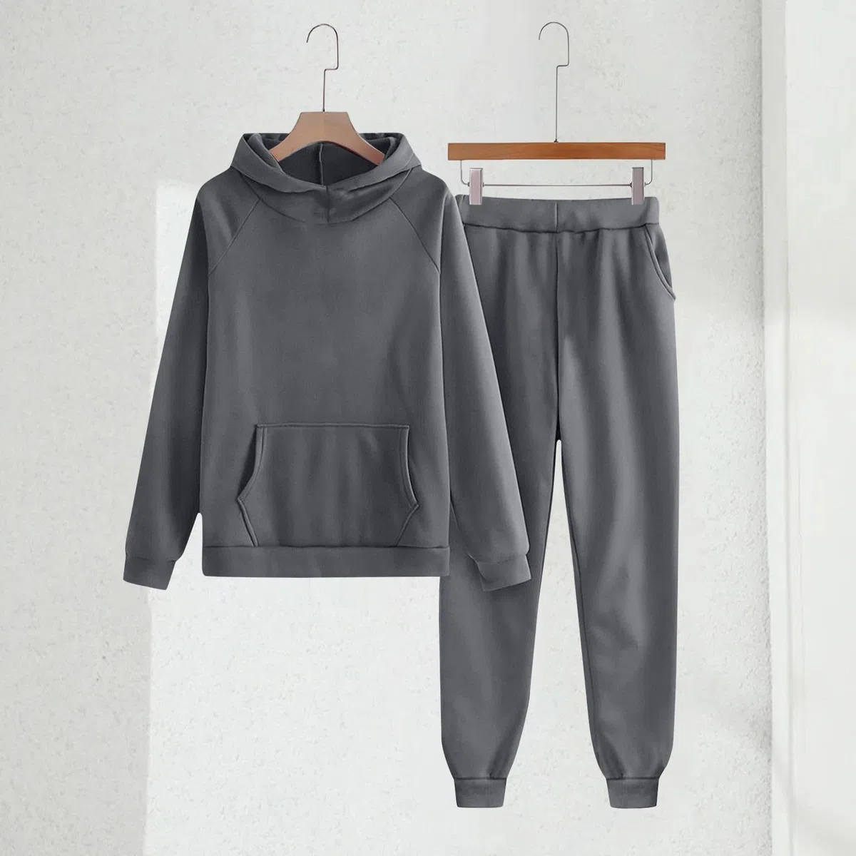 Kinder-Trainingsanzüge, bequemes Freizeithemd und Hose, leicht, lockere Passform, Jogginganzug, einfarbig, langärmelig, 2-teiliges Outfit-Set, Herbst-Winter-Sportanzug mit Taschen