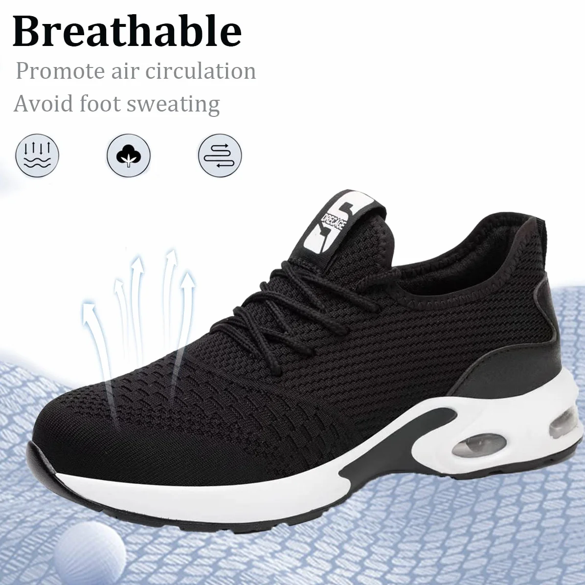 Sicherheitsschuhe Herren Leichte Arbeitsschuhe Herren Damen Sportliche Atmungsaktive Stahlkappenschuhe rutschfeste Arbeitsturnschuhe