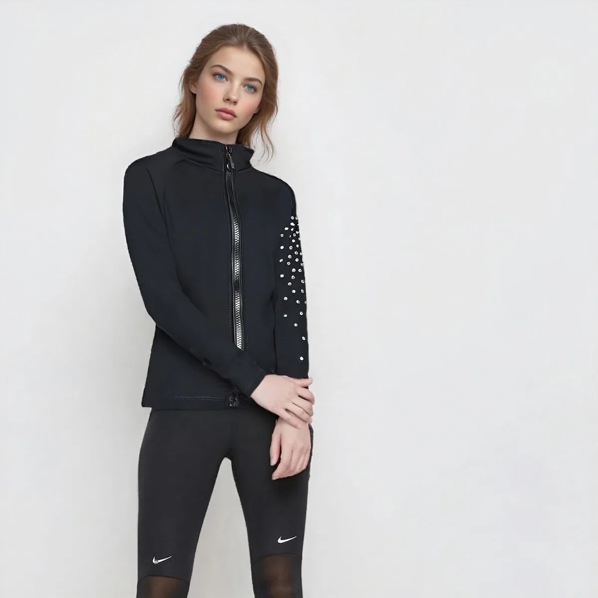 LIUHUO Mädchen Eiskunstlauf-Trainingsjacke – Elegantes belüftetes Übungs-Top