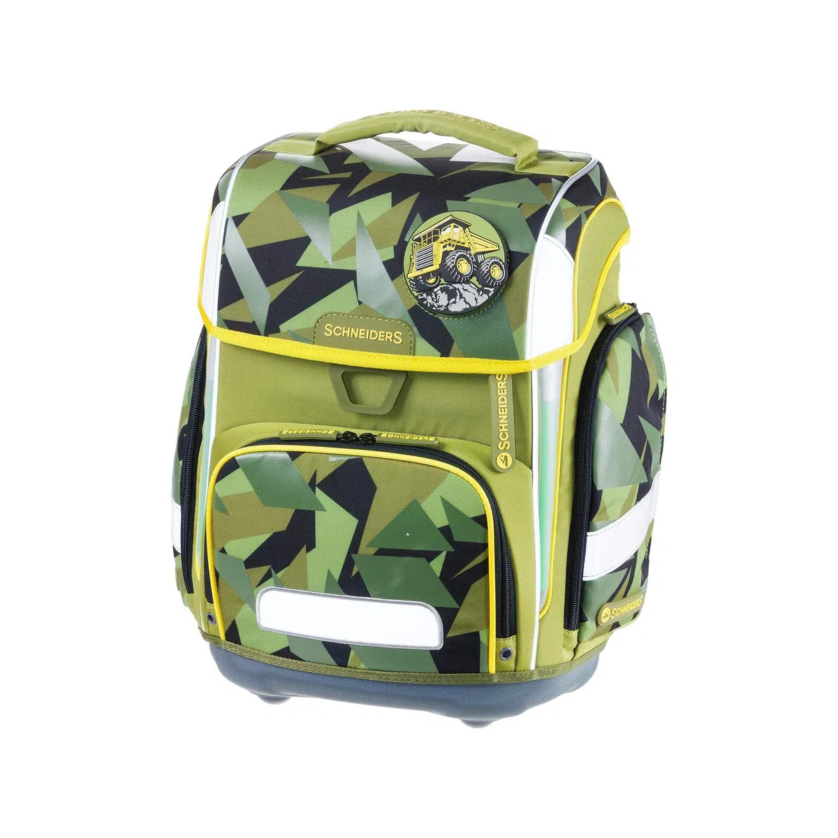 Schneiders 78367-065 - Schulranzen Ergolite Construction, 9-teiliges Set mit Schultasche, Federmäppchen, Schlamper, Sportbeutel, 3 Klett-Motiven und 2 Leuchtstäben
