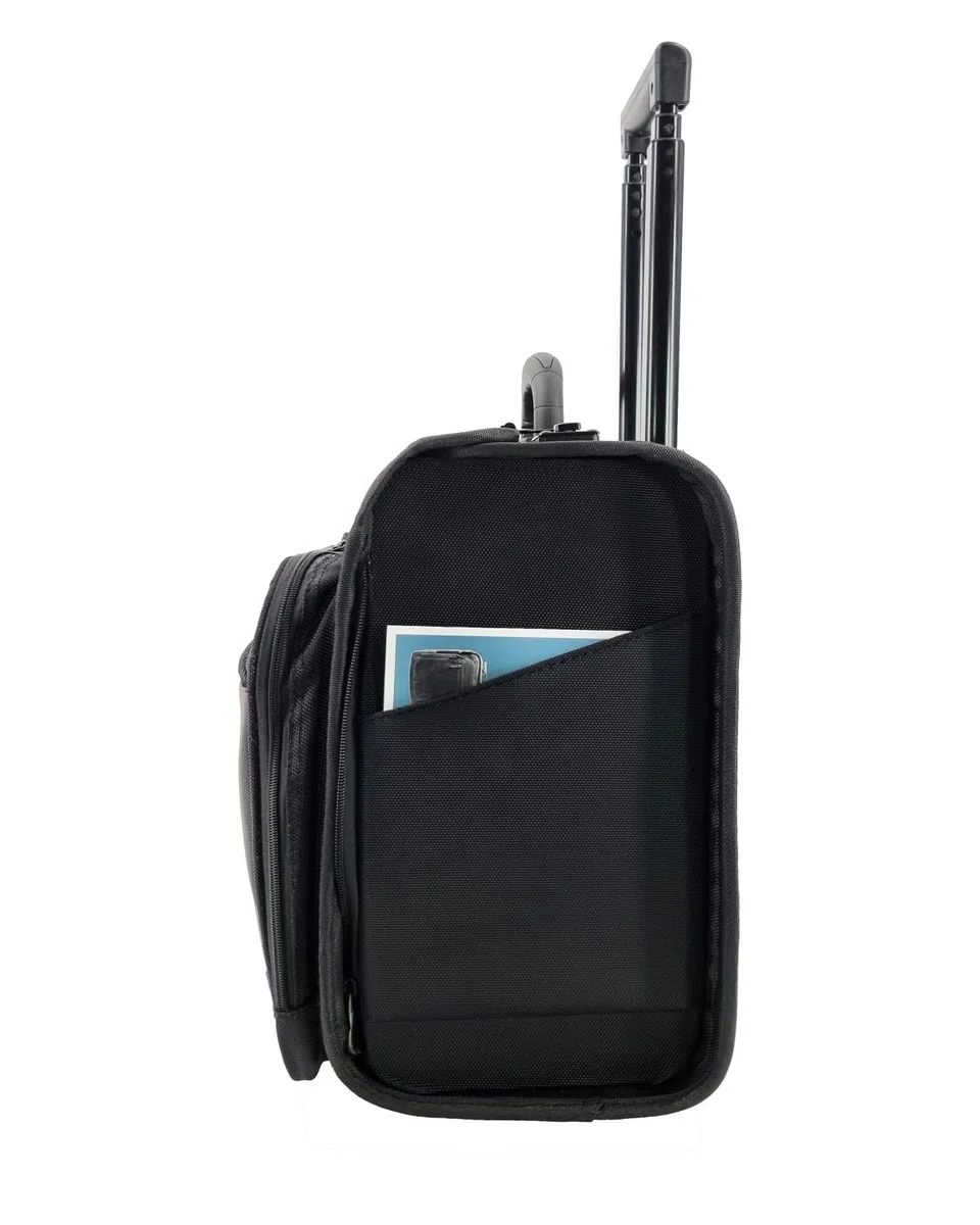 46216 Trolley Pilotenkoffer RPET Samar, Laptopkoffer mit arretierbarem Trolleysystem, 2 Zahlenschlössern, DIN A4 Einsteckfach, ca. 39 x 47 x 24 cm, Businesstrolley, anthrazit