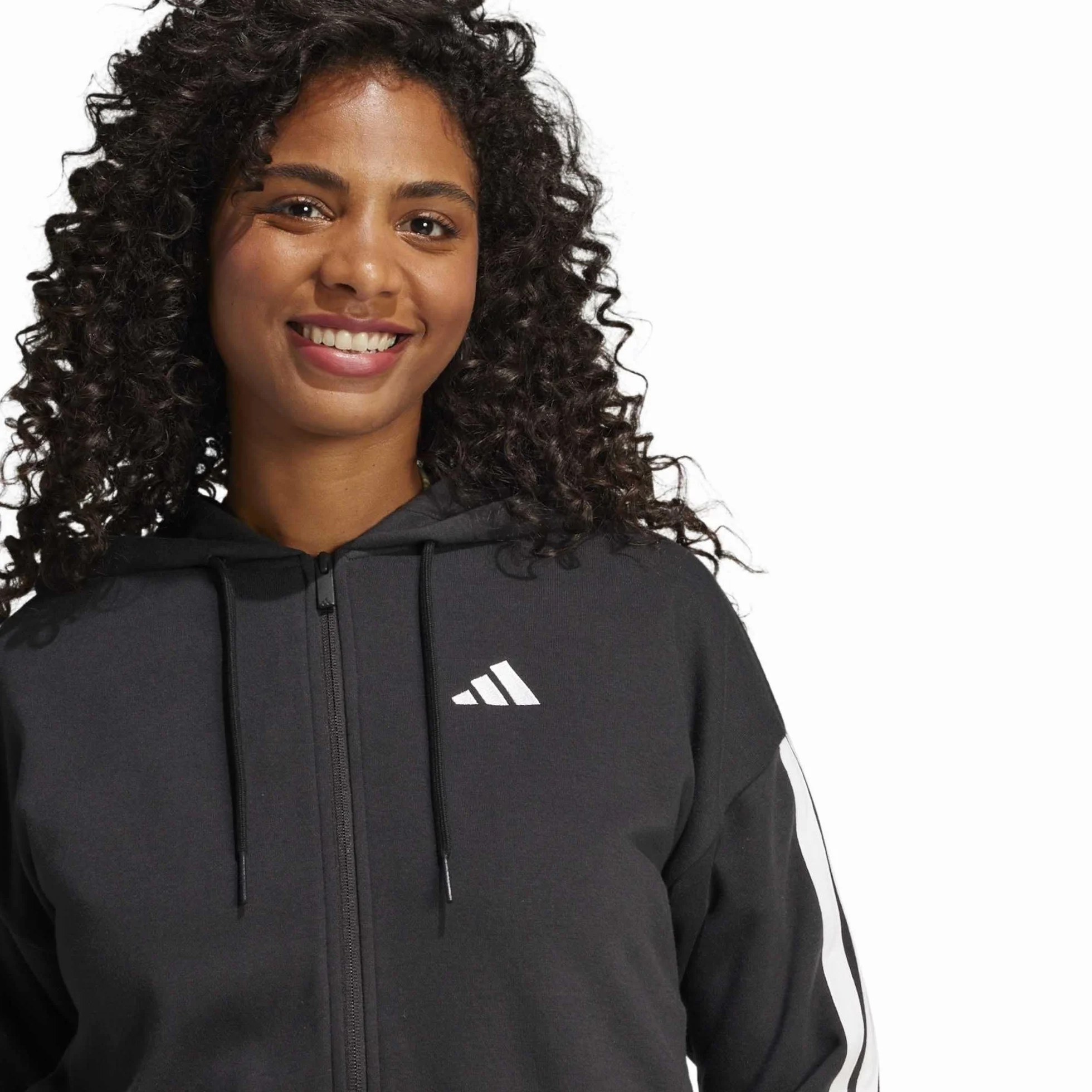 Adidas Damen Essentials 3-Stripes French Terry Full Zip Hoodie