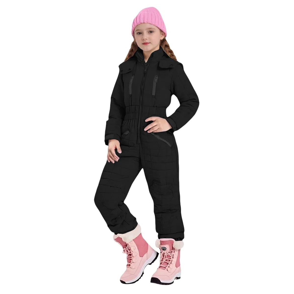 Schneeanzug Kinder Unisex, Schneeoverall Mädchen Jungen, Winddicht Wasserdicht Skianzug mit Kapuze,Overall Mädchen,Wasserdicht kältebeständig
