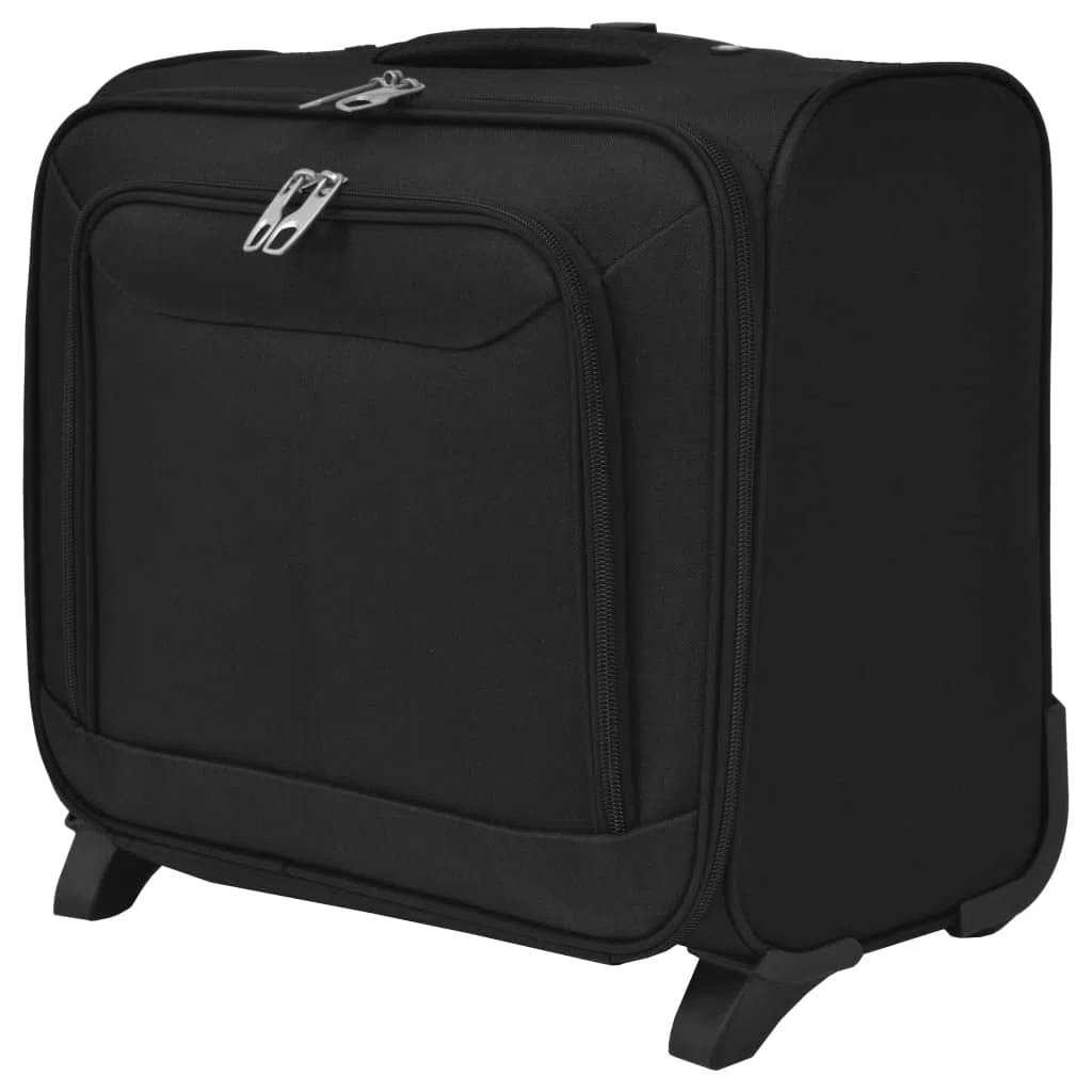 vidaXL Pilottrolley mit 2 Rädern Pilotenkoffer Reisekoffer Businesskoffer Trolley Aktenkoffer Business Dokumenten Reise Bord Tasche Koffer Gepäck Schwarz
