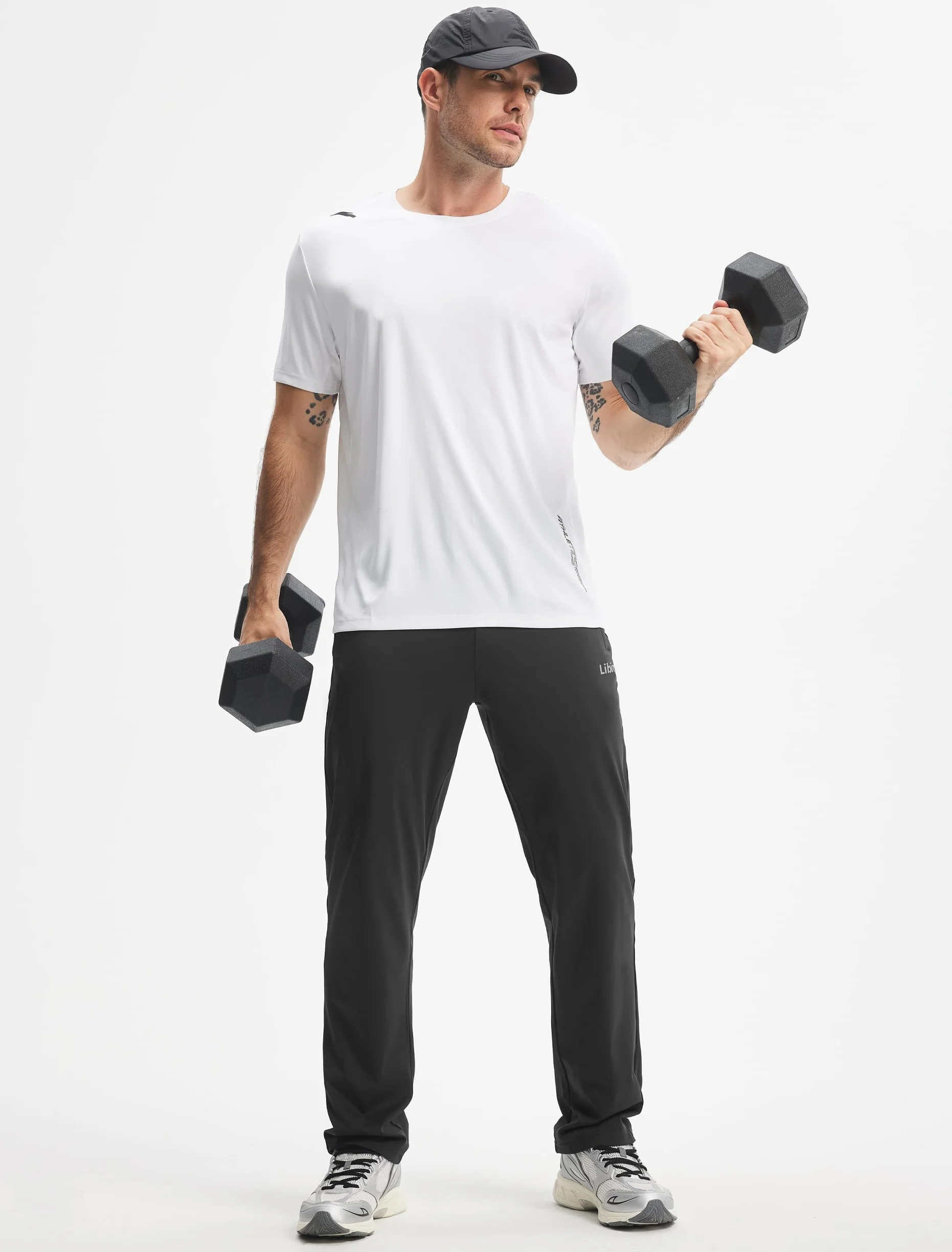 Libin Jogginghose Herren Lange Trainingshose Sporthose Freizeithose Fitness Yogahose Sweathose Stretch Gym Lounge Weites Bein Jogger Hosen mit Reißverschlusstaschen