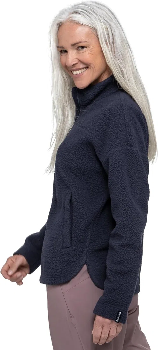 Schöffel Damen CIRC Fleece Jk Style Purga WMS, kreislauffähige Fleecejacke aus kuscheligem Sherpa Fleece, wärmende, schnell trocknende Outdoor Jacke mit fast 100% Recyclingfähigkeit
