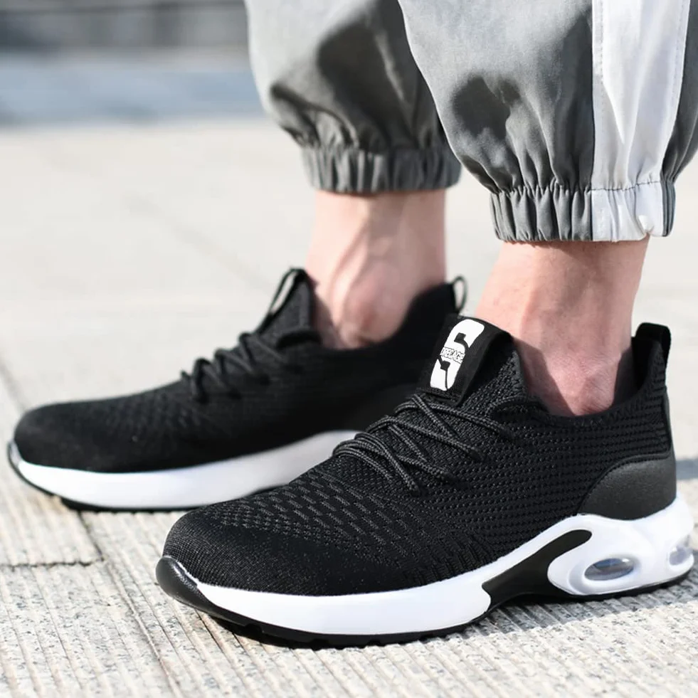 Sicherheitsschuhe Herren Leichte Arbeitsschuhe Herren Damen Sportliche Atmungsaktive Stahlkappenschuhe rutschfeste Arbeitsturnschuhe