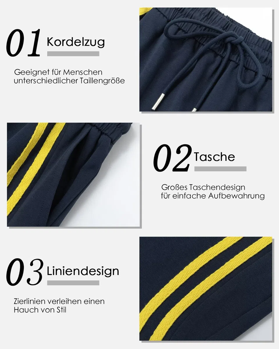 Trainingsanzug Jogginganzug Herren Outfit Komplett Sportliches Set Stylisch Lockere Passform Atmungsaktiv Kühlend Freizeit Tennis Fitnessstudio Outfit Fußball Golf Wander