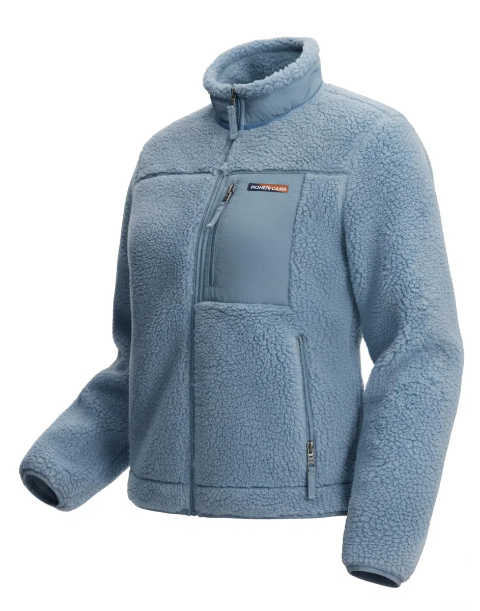 Pioneer Camp Outdoor Fleecejacke für Damen, Windabweisend, Hochwertig (550g), Elastische Bündchen & Saum - Warme Winterjacke für Alpine Aktivitäten & Alltag