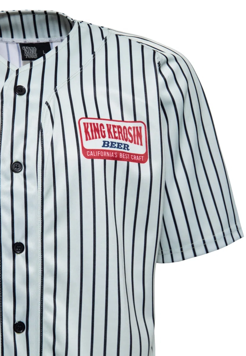 King Kerosin Herren Baseball Shirt Baseballhemd Baseball Trikot Beer Los Angeles Rockabilly 50s California Beer