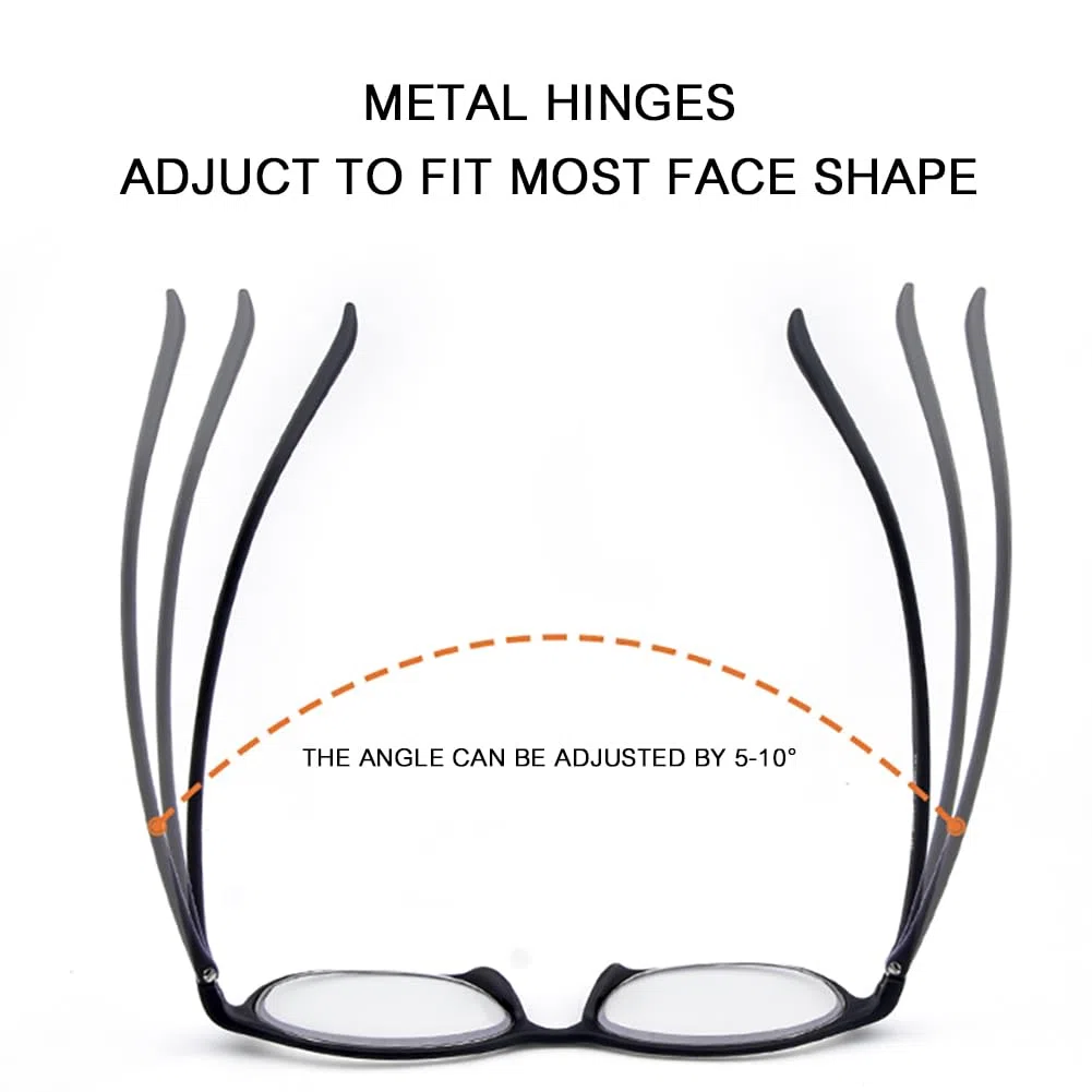 Lesebrille mit Blaulichtfilter für Damen und Herren, modischer TR90-Rahmen, Computer-Lesebrille, blendfreie Brille gegen Augenüberanstrengung, Schwarz, 2,0 x (Tee 1,0 x)