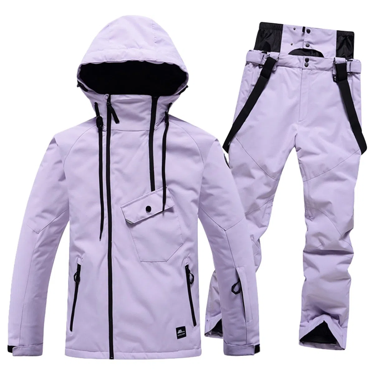 Skianzug für Damen und Herren, Winter, warm, wasserdicht, Ski-Set, Unisex, mit Softshelljacke und Hose, wasserdicht, Winter-Set, dick, 2-teilig, wasserdicht, Schneeanzug, Snowboard