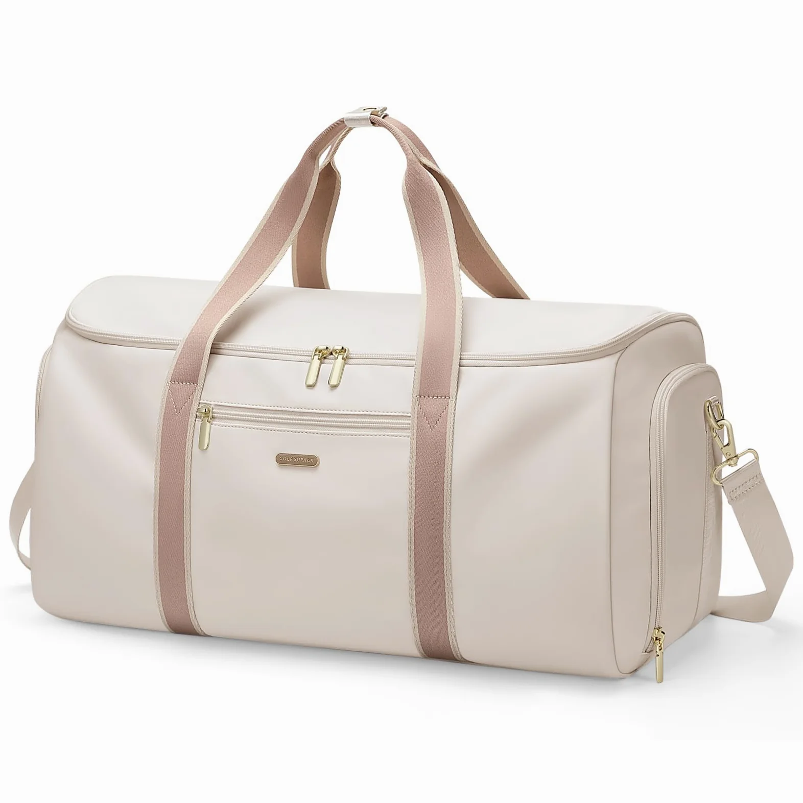 Umwandelbare Kleidersack 2 in 1 Reisetasche Handgepäcktasche für Damen Anzugtasche Reisetaschen für Business, Reisen und Sport (Cremefarben)