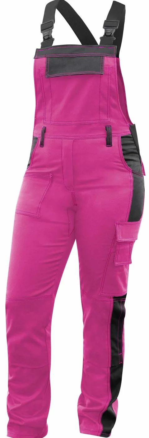strongAnt Latzhose Damen stretch Arbeitshose für Frauen mit Kniepolstertaschen Baumwolle Cargo Hose Schwarz Grau Pink