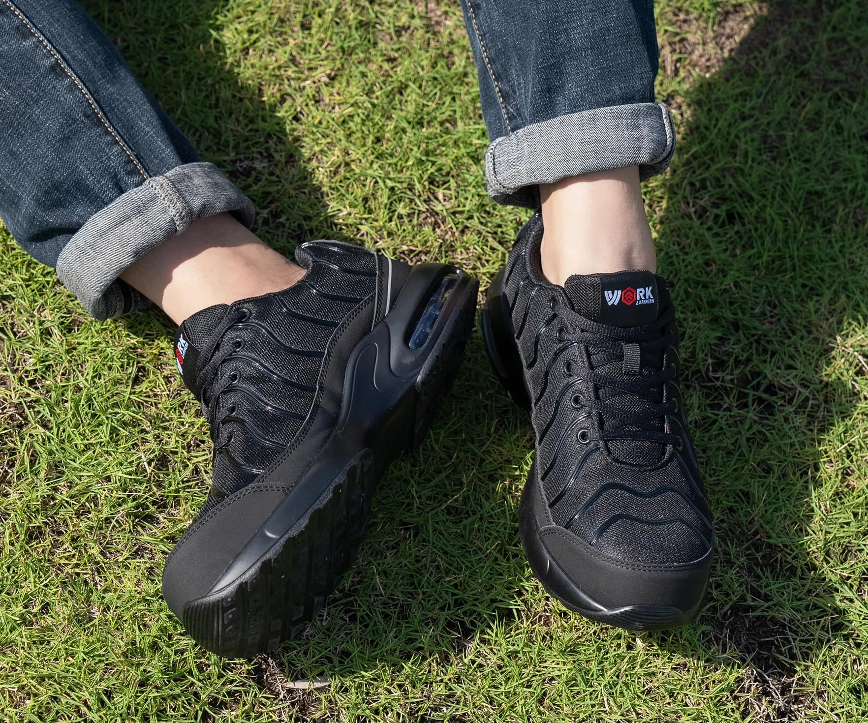 LARNMERN Arbeitsschuhe Herren Damen Leicht Weit und Normal Größe Sicherheitsschuhe Unisex Pannensichere Sportlich Schutzschuhe Stahlkappen Komfort Atmungsaktiv Dämpfung Stoßdämpfung Größe 35-51EU