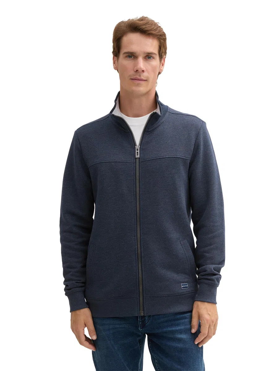 TOM TAILOR Herren Sweatjacke mit Stehkragen