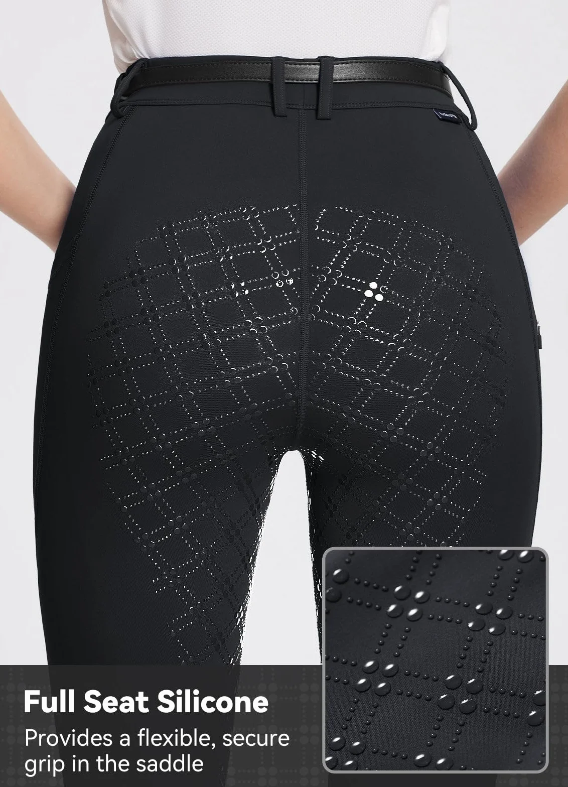 baleaf Reithose Damen Reitsport Reitingleggings Silikon Strumpfhosen mit Reißverschlusstasche Sporthose