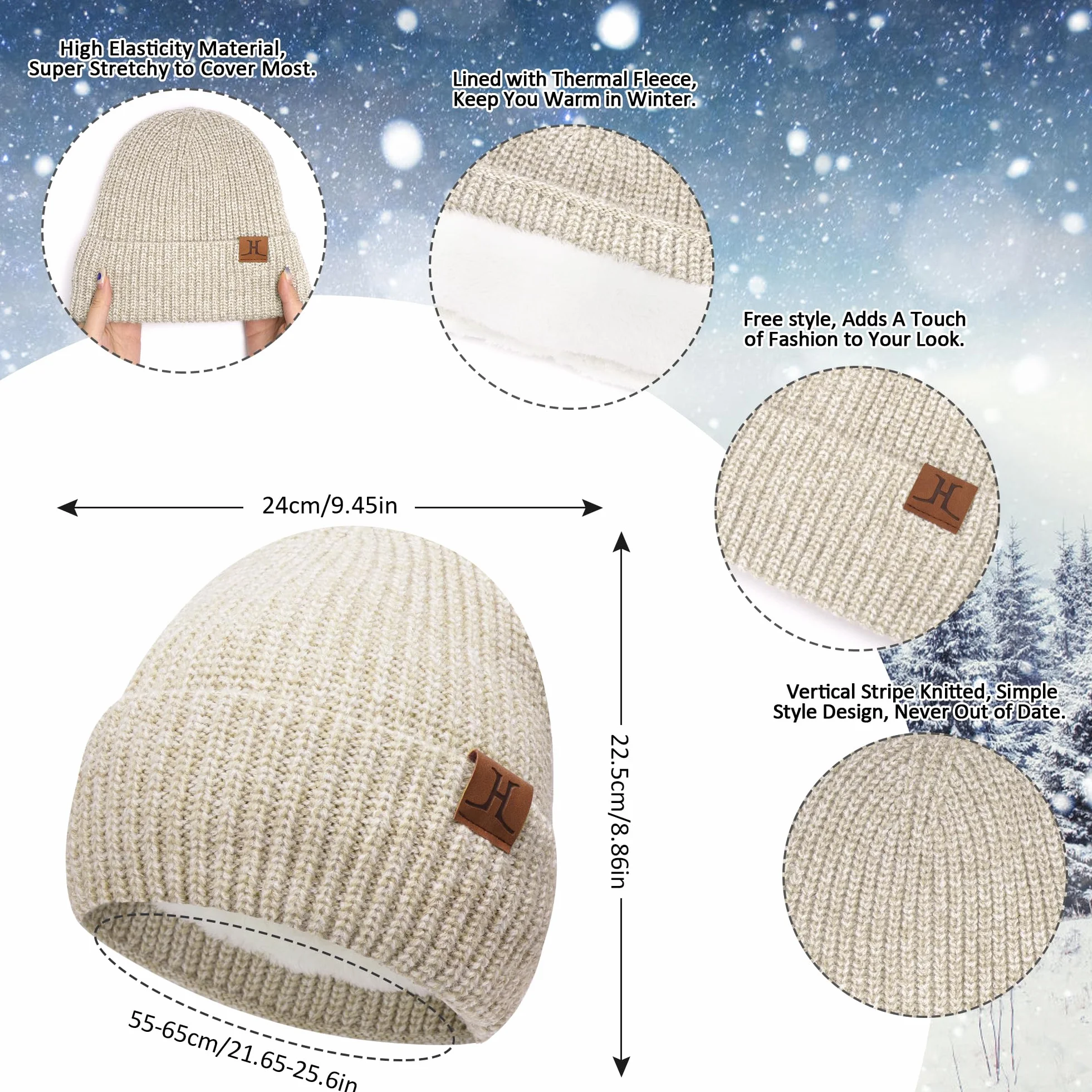ZASFOU Damen Winter Mütze Schal Touchscreen Handschuhe Set Thermo Beanie Wintermütze Strickmütze Schlauchschal Winterhandschuhe Geschenk für Frauen