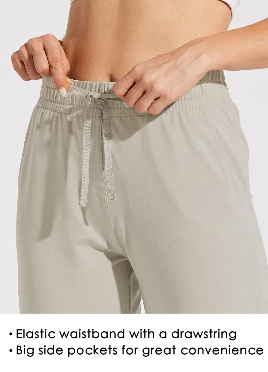 WILLIT Jogginghose Damen Baumwolle Trainingshose Lang Freizeithose Sporthose Yogahose gerades Bein Sport Lounge Sweatpants Kordelzug mit Taschen