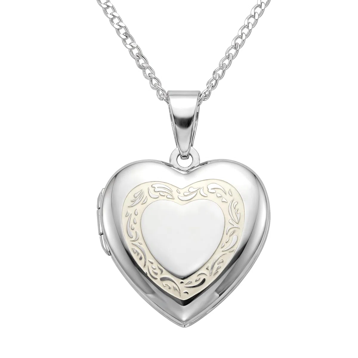 Alexander Castle Herz 925 Sterling Silber Kette mit Foto Medaillon für Damen Mädchen Kinder - 17mm x 17mm - 18" Sterlingsilber Foto Kette & Schmuck Geschenk-Box