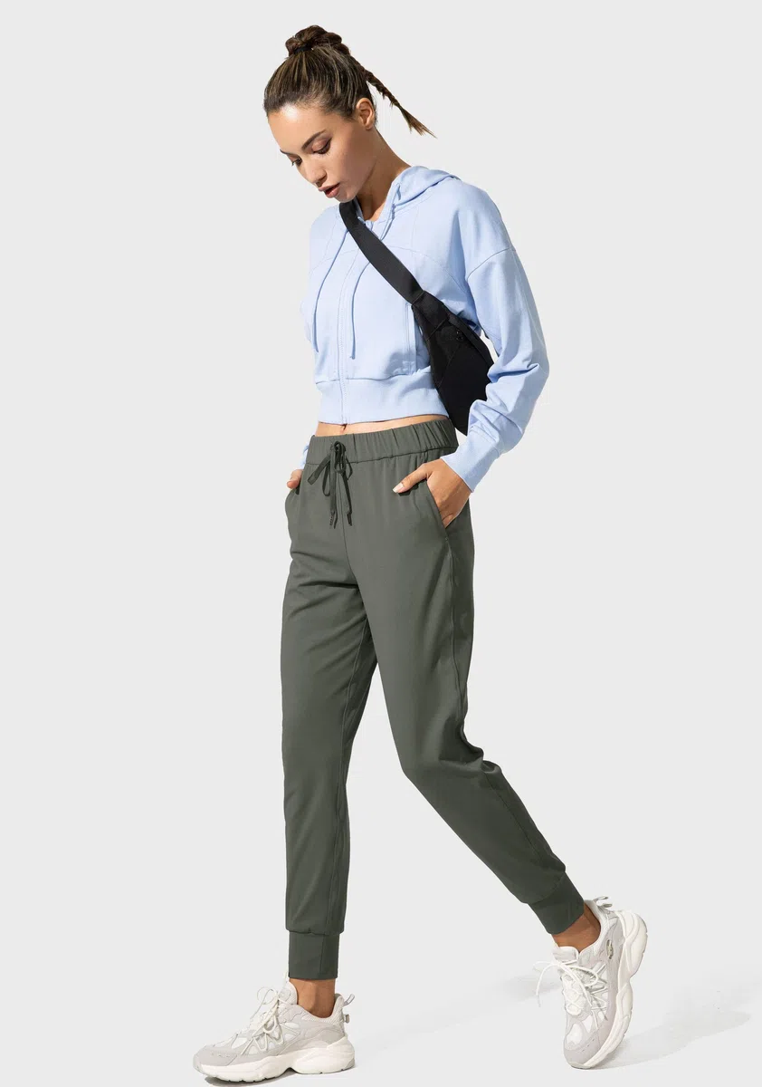 SANTINY Damen-Jogginghose, Taschen, Kordelzug, Laufhose für Damen, Lounge, Workout, Joggen
