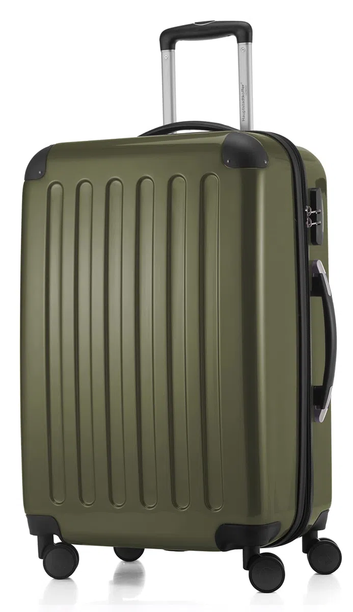 Hauptstadtkoffer Alex - 3er Kofferset - Handgepäckskoffer 55 cm, mittelgroßer Koffer 65 cm + großer Reisekoffer 75 cm, Hartschale ABS+PC, Zahlenschloss, Avocado | ABS/PC-Hartschale · Zahlenschloss · Erweiterbar · 4 Rollen · Austauschbare Ersatzteile · Gep