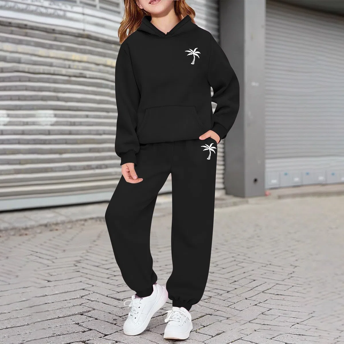 Jogginganzug Mädchen Jungen Bekleidungssets Winter Hoodie Warm Kuschelig Kleidung Zweiteilig Outfits für Kinder Trainingsanzug Freizeitanzug Bequemes Y2K Hip Hop Baggy Kinder Sportsachen Jungen
