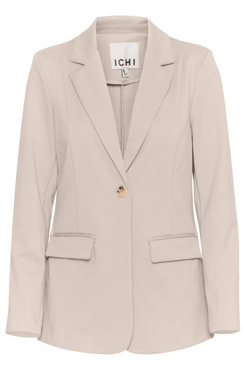 ICHI IHKATE Damen Blazer Jackenblazer Anzugsjacke mit 1-Knopf-Form Klapptaschen Reverskragen leicht elastisch Regular fit