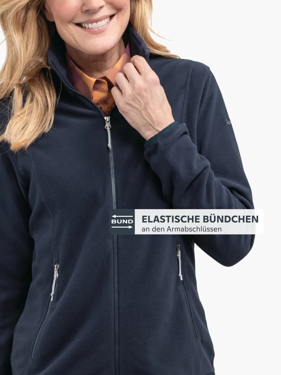 Schöffel Damen Fleece Jk Style Ash WMS, leichte Fleecejacke aus wärmendem Tecnopile, schnelltrocknende Outdoorjacke mit 2-Wege-Stretch