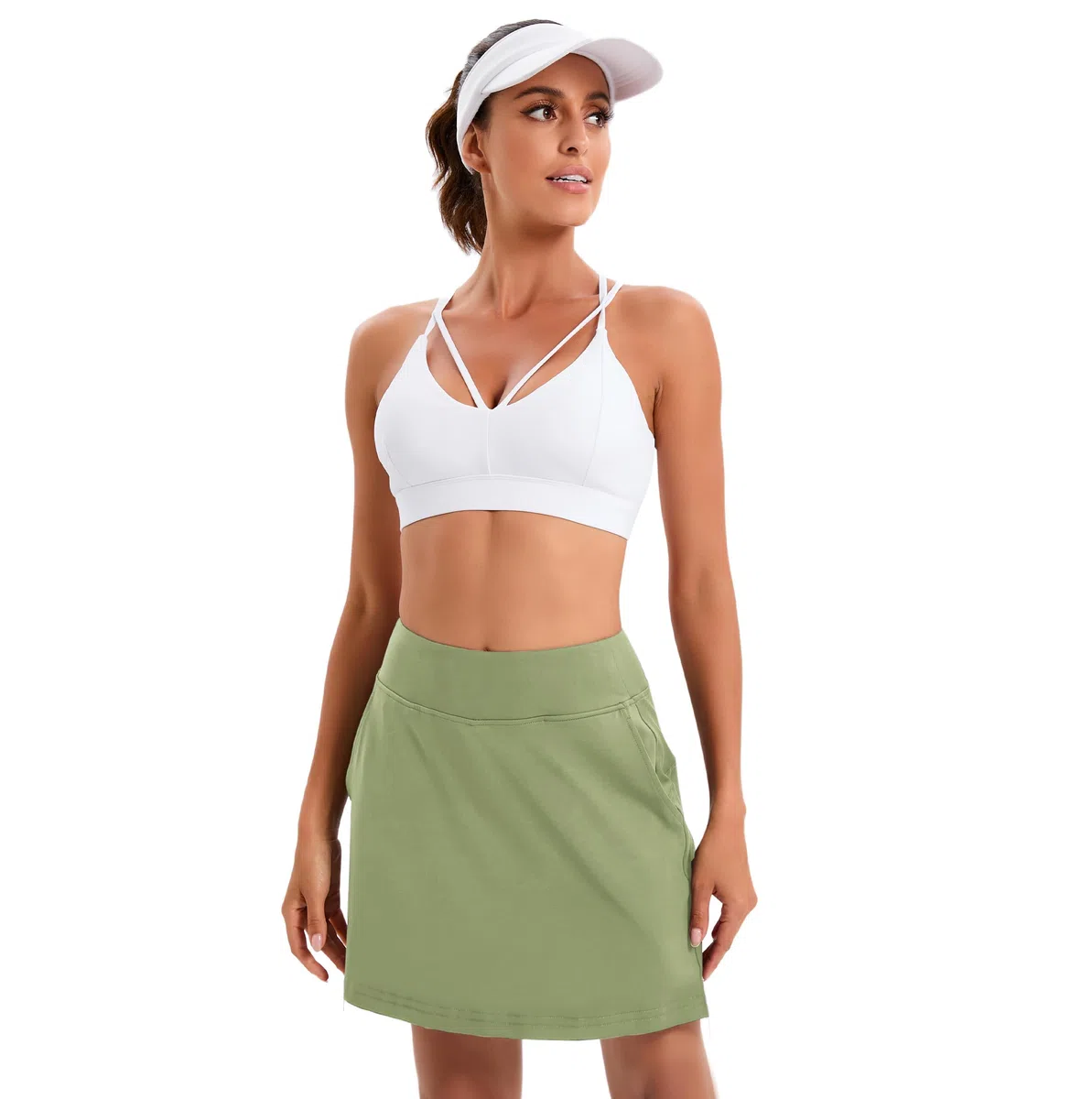 Timuspo Damen Tennisrock mit Hose Kurze Hosenrock mit Taschen Sommer Sports Skort für Golf Wandern Laufen Radfahren