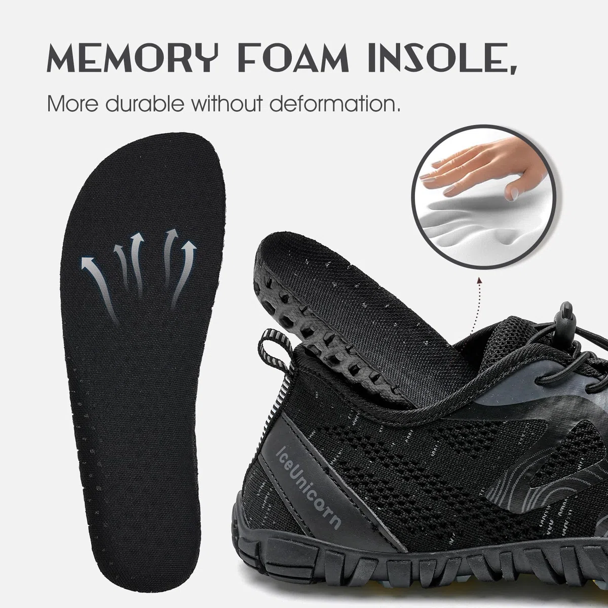 IceUnicorn Herren Damen Barfußschuhe Traillaufschuhe Fitnessschuhe Knit Minimalistische Breiter Zehenbox