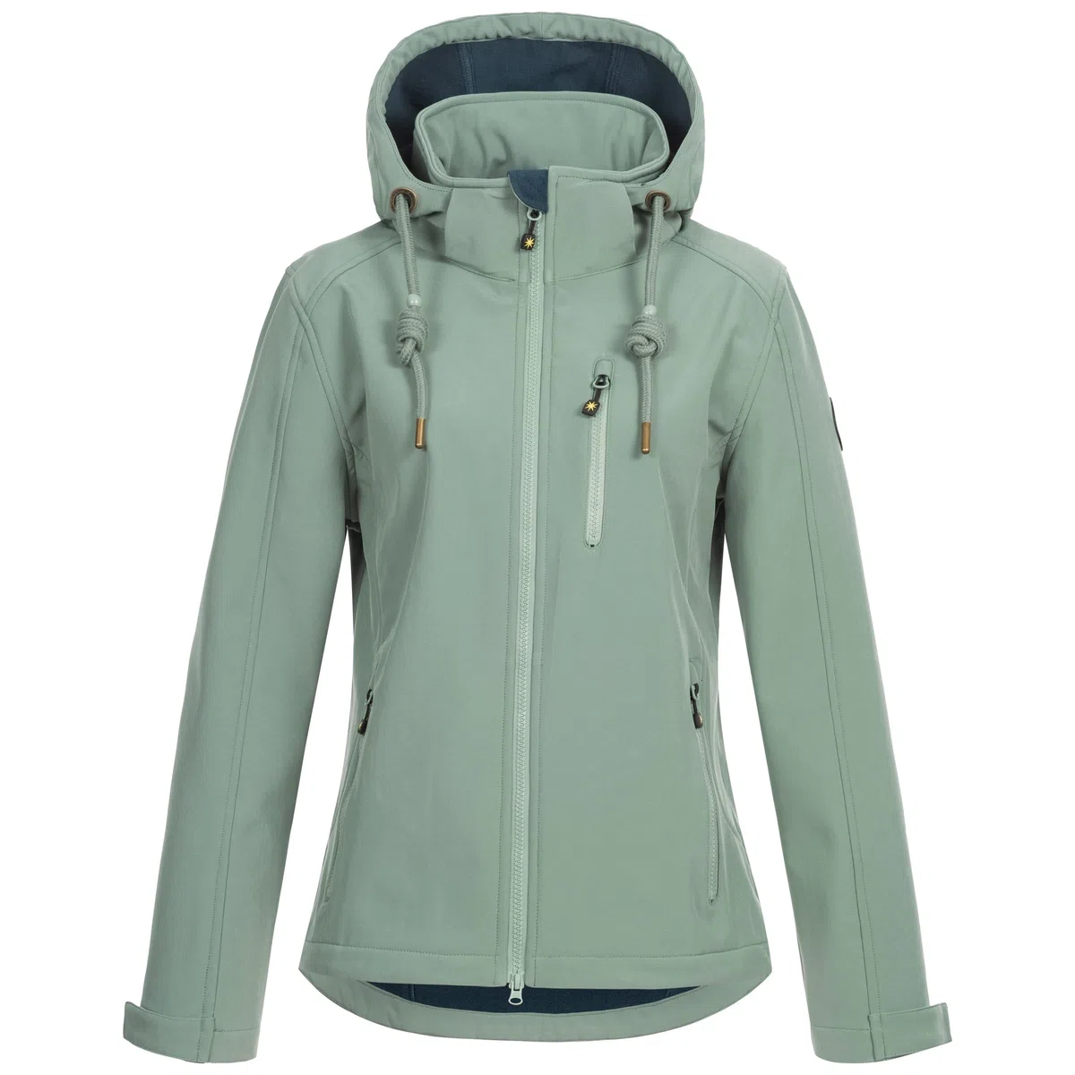 Ankerglut Damen Damen Softshelljacke mit Abnehmbarer Kapuze Gefüttert Übergangsjacke Windbreaker #Ankerglutfreude Softshelljacke