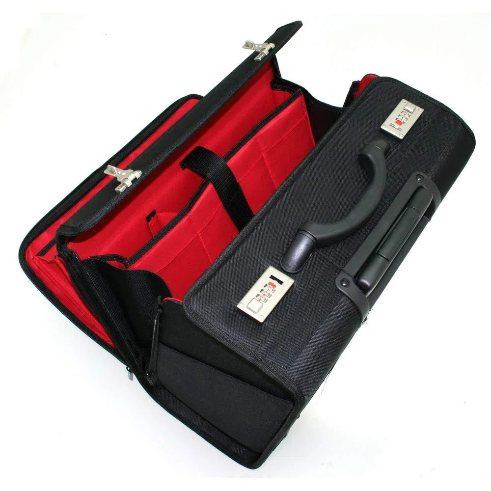 Pilotenkoffer Trolley Aktenkoffer mit Rollen und Laptopfach 15" Zoll Business Laptop Trolley Handgepäck