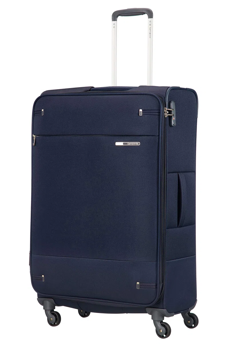 Samsonite Base Boost - Weichgepäck Koffer 78 cm Groß, Trolley Koffer mit 4 Rollen, TSA-Schloss, Leicht & Erweiterbar, 105 L, Blau (Navy Blue)