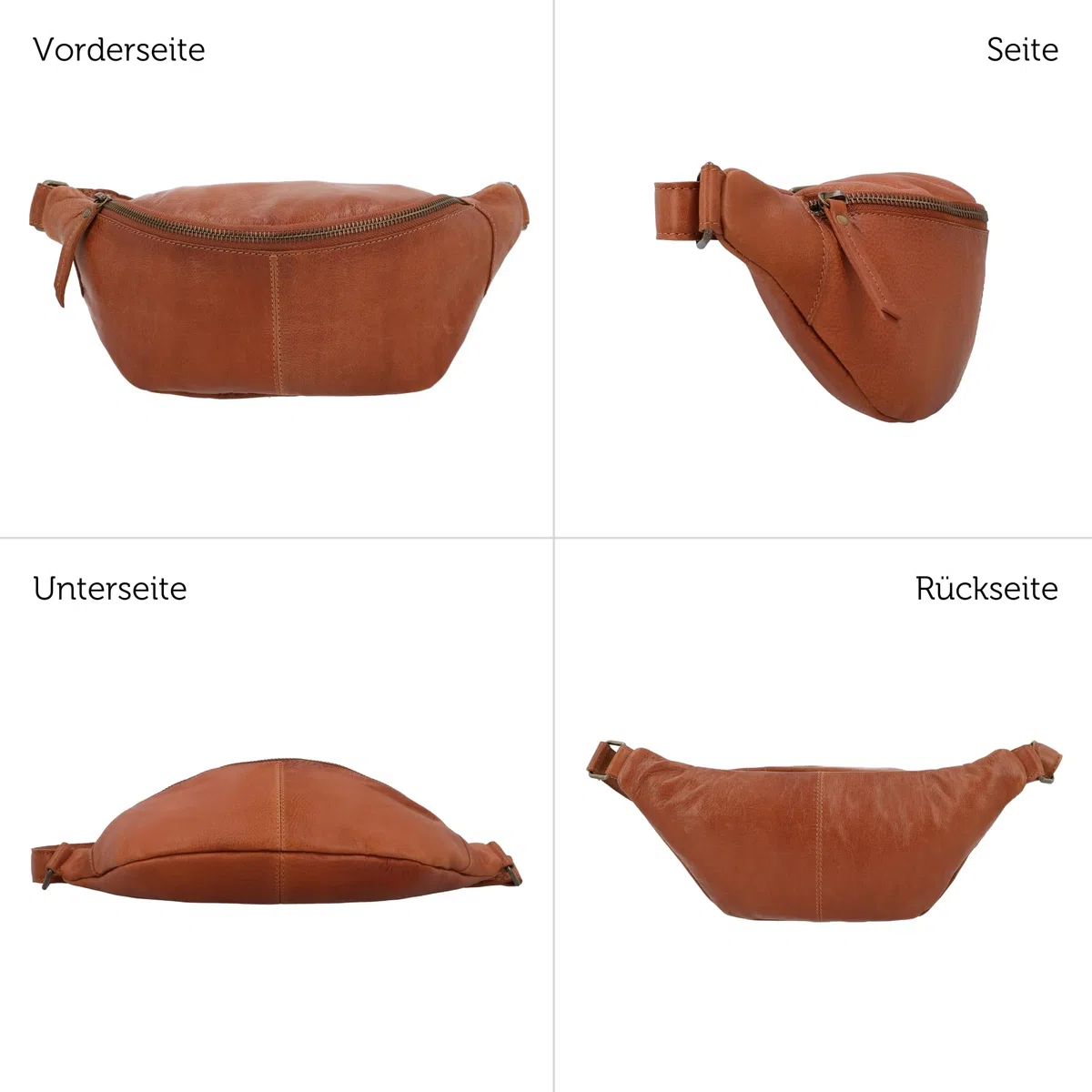 Gusti Leder Bauchtasche Cillian – Vintage Gürteltasche Leder Damen Herren vielseitige Hüfttasche Crossbody Bag aus Rindsleder für Alltag Reisen Festivals