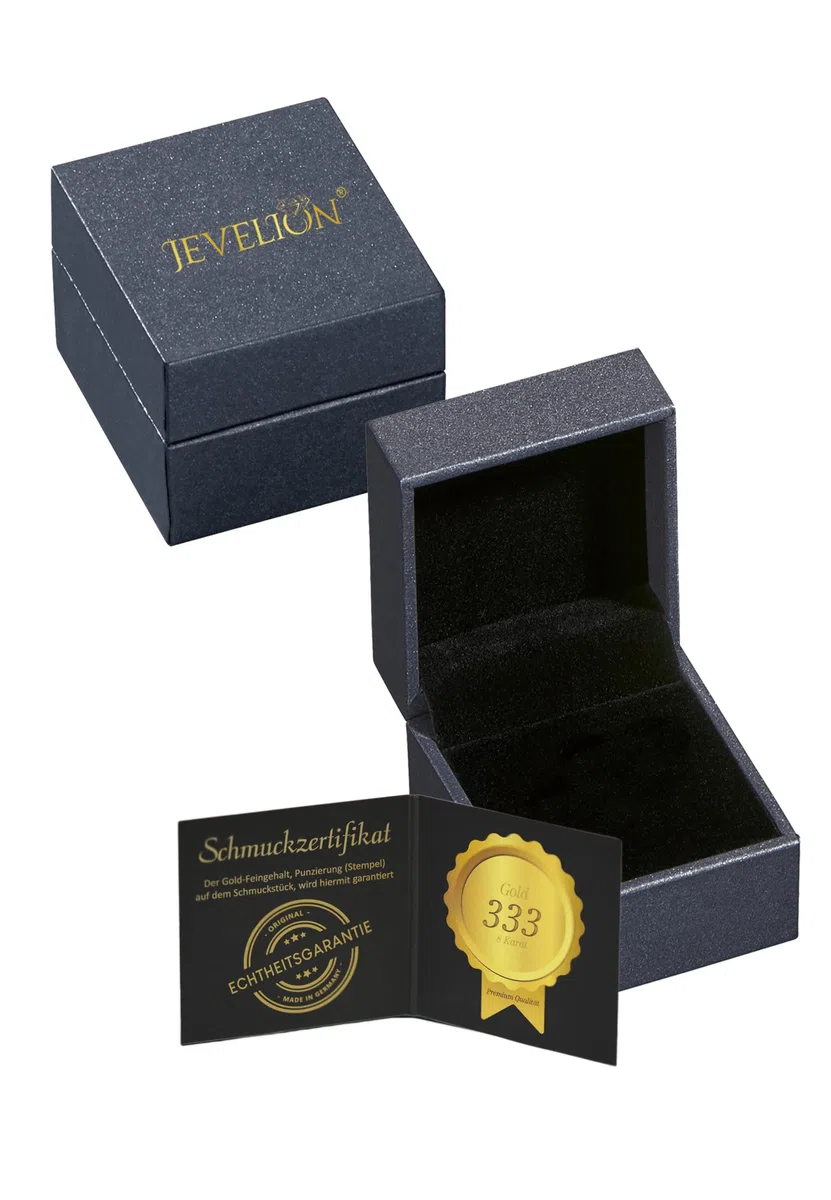 Gold-Ohrstecker 1 Paar Gelbgold runde Ohrringe aus 333 Gold zart gebogen und leicht gebürstet für Damen mit Schmuck-Etui + Echtheitszertifikat
