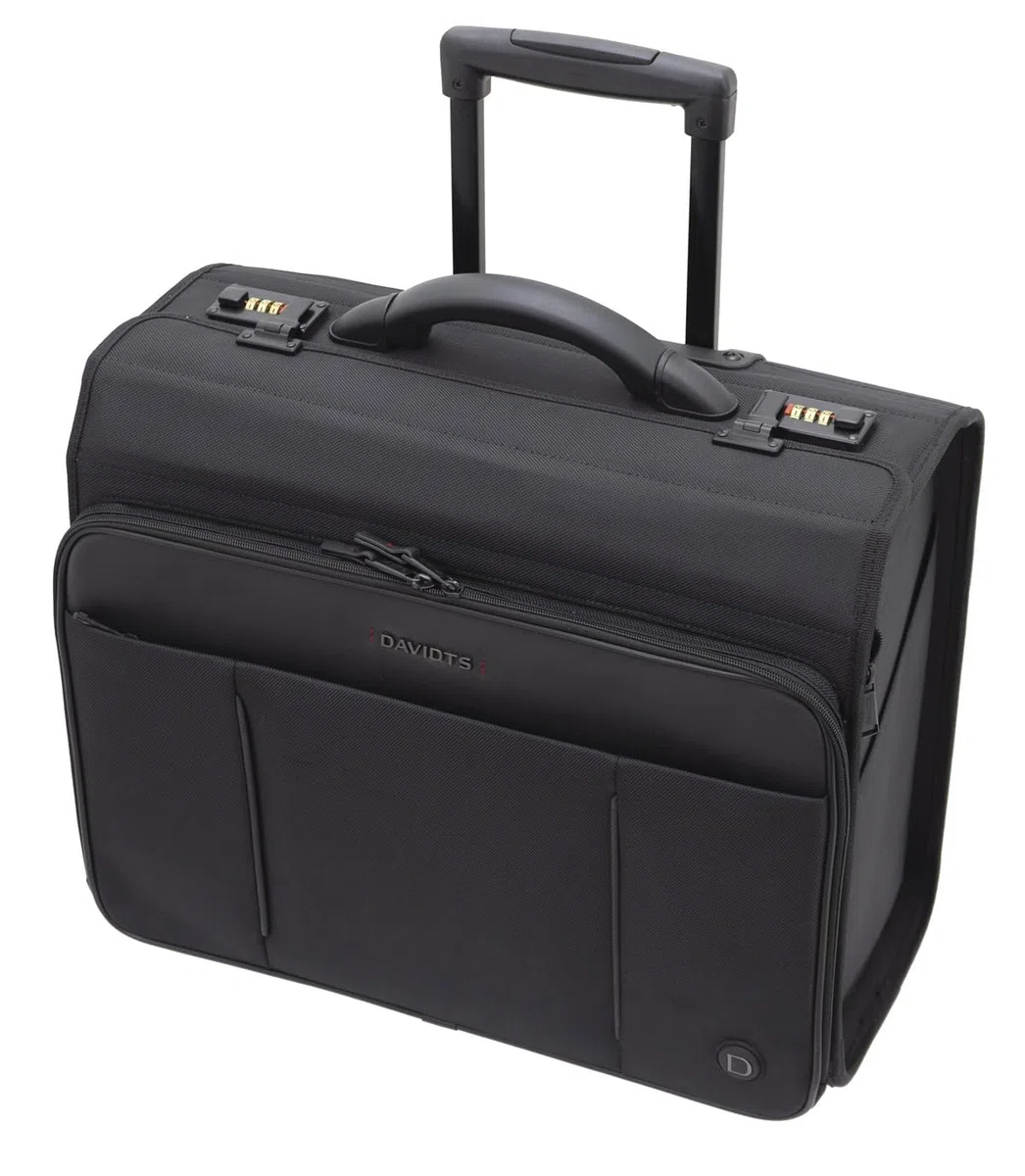 Pilotenkoffer Aktenkoffer Unisex Lehrerkoffer Trolley 47 cm Schwarz