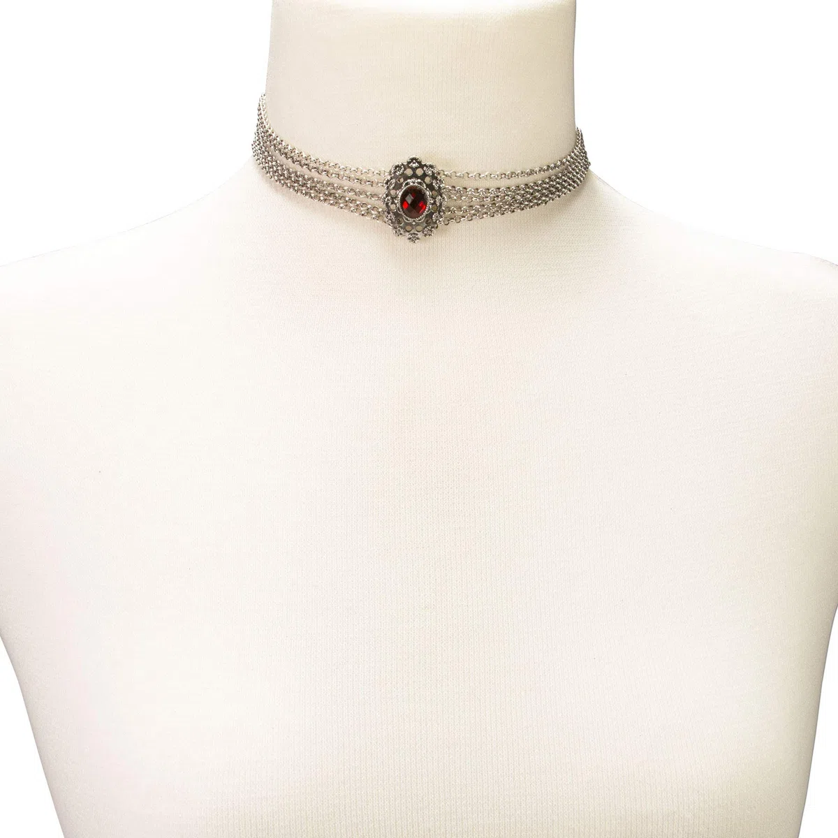 Alpenflüstern Trachten-Metall-Kropfkette Luzia - Elegante Trachtenkette - nostalgischer Damen-Trachtenschmuck, Dirndlkette mit Mittelteil in traditionellen Farben DHK228