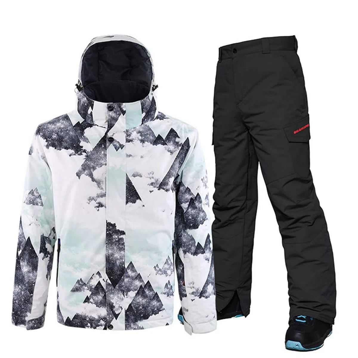 ALSOGO Herren Skianzug Winter Wasserdichte Winddichte Skifahren Outdoor Schneejacken und Hosen Snowboardjacken