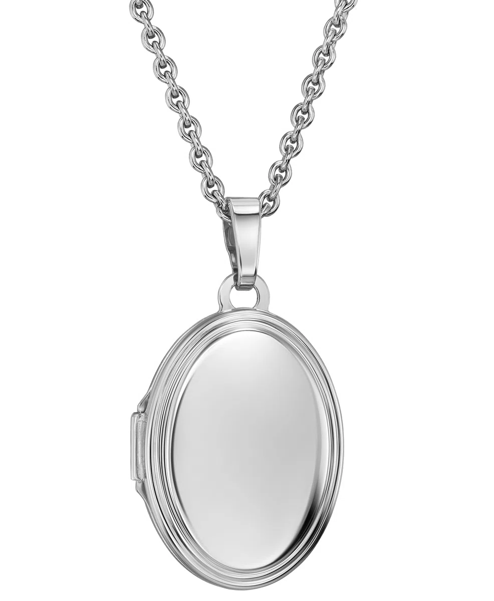 Traveller Medaillon mit Kette - Silber 925 - Glänzend - Oval - Made in Germany - 16 x 23 mm - 45 cm - 571003